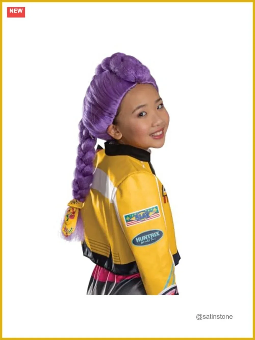 Child K-Pop Demon Hunters Rumi Wig with Detachable Ribbon